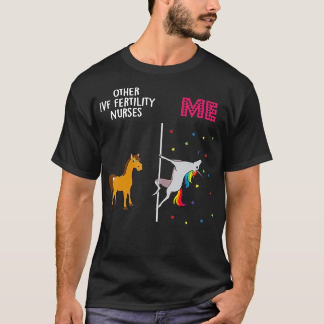 Camiseta Enfermagem de Fertilidade IVF Unicorn Outros  (Frente)