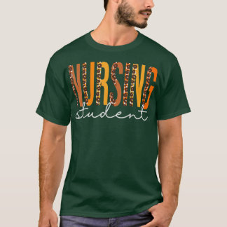 Camiseta Enfermagem de leopardo-de-Enfermagem Queda de Outo