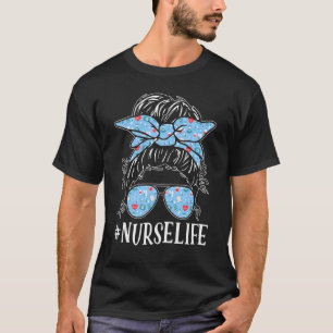 Camiseta Enfermagem De Mulheres De Cabelo Mensageiras Estud