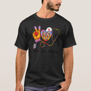 Camiseta Enfermagem do Coração Leopardo Enfermeiro do Amor