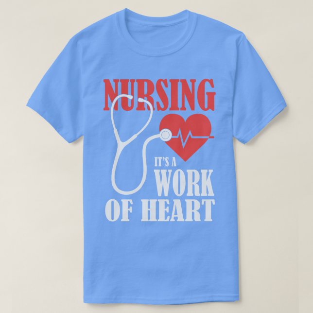 Camiseta Enfermagem É Uma Obra De Coração (Frente do Design)
