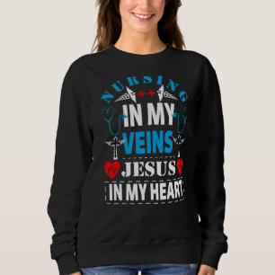 Camiseta Enfermagem Em Minhas Veias Jesus Em Minha Enfermei