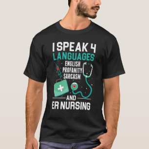 Camiseta Enfermagem ER Falo 4 línguas Enfermeiro de Emergên