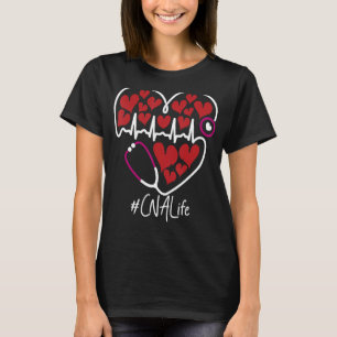 Camiseta Enfermagem Estetoscópio Dia de os namorados de CNA