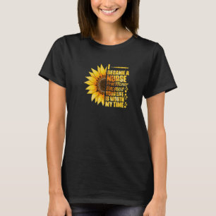 Camiseta Enfermagem Médica De Sunflower Np Tornou-Se Um Pra