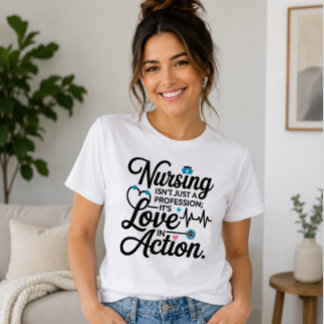 Camiseta Enfermagem Não É Apenas Uma Profissão, É Amor