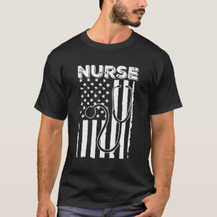 Camiseta Enfermagem Patriot Dos Eua Com Enfermeira Va Flag