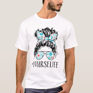 Camiseta Enfermando Uma Mulher De Cabelo Mensageiro Enferme