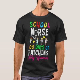 Camiseta Enfermeira 100 Dias De Patching Humano Pequeno Div