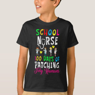 Camiseta Enfermeira 100 Dias De Patching Humano Pequeno Div