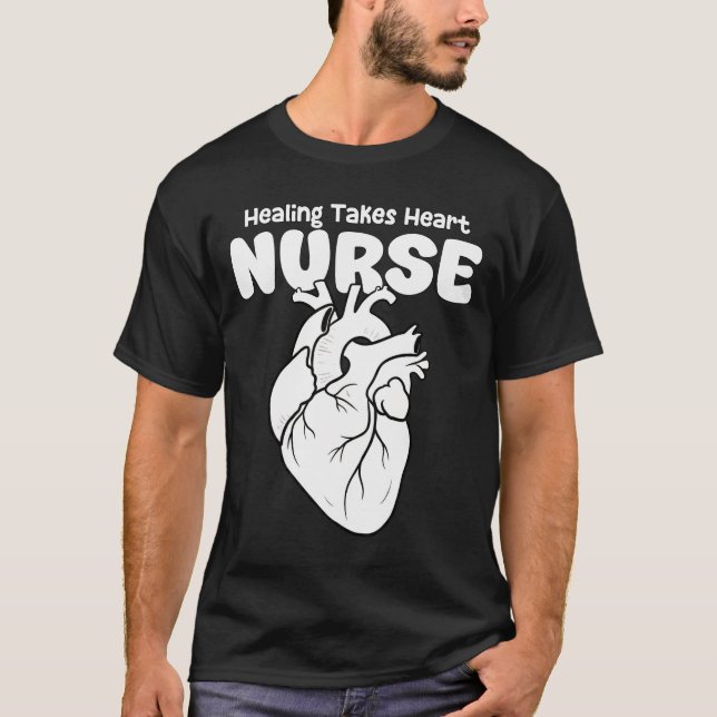 CAMISETA ENFERMEIRA - A CURA EXIGE CORAÇÃO (Frente)