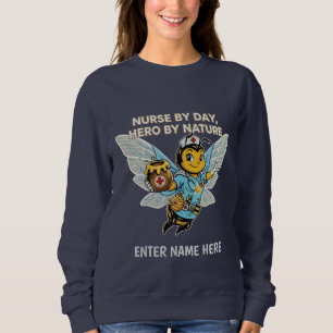 Camiseta Enfermeira Abelha Heroína Cartoon Retro Médico Saú
