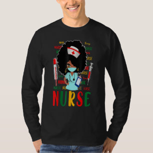 Camiseta Enfermeira Afro-Americana História Negra Orgulho B