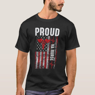 Camiseta Enfermeira americana do VA trabalha duro, se sente
