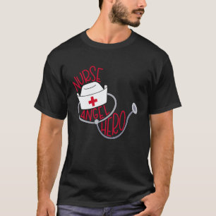 Camiseta Enfermeira Anjo Heroína com Touca de Enfermeira e