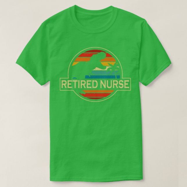 Camiseta Enfermeira aposentada dinossauro (Frente do Design)