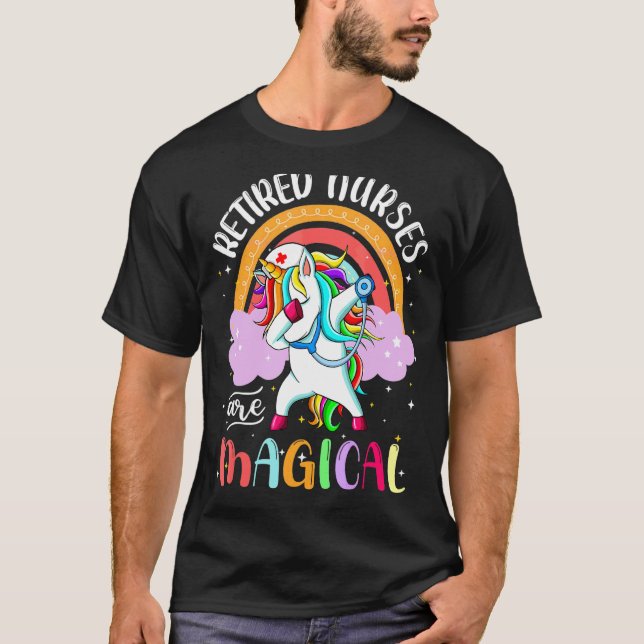 Camiseta Enfermeira aposentada Enfermeira magia Unicórnio a (Frente)