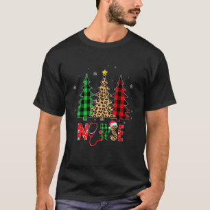 Camiseta Enfermeira Árvore de Natal Stethoscope RN LPN Scru