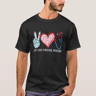 Camiseta Enfermeira Assistente Médica Amor Paz Assistência