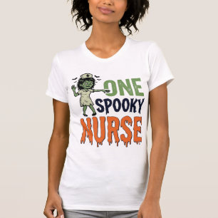 Camiseta Enfermeira Assustadora Desenho Vetorial Vintage Ha