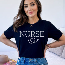 Camiseta Enfermeira Bela Shethoscope, Enfermagem de Graduaç