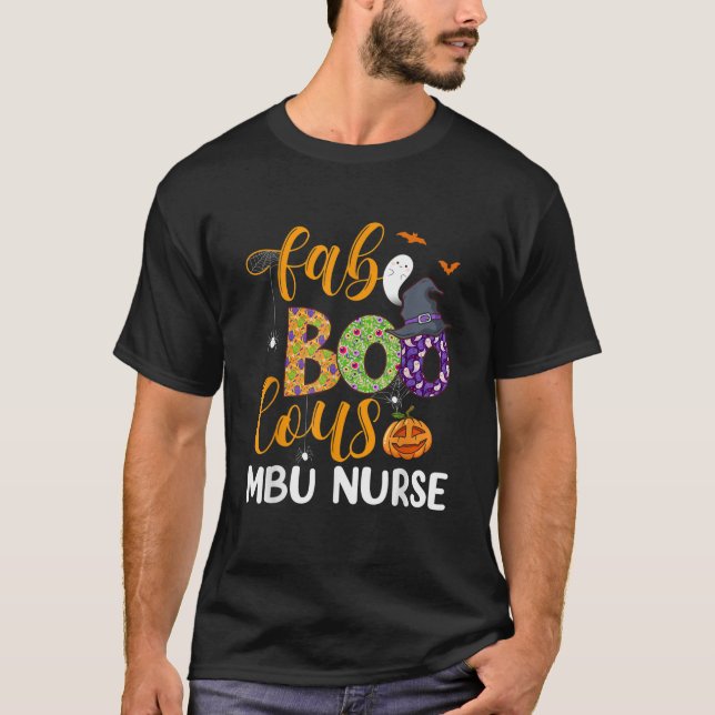 Camiseta Enfermeira BMBU Fabulosa Enfermeira Boo Halloween  (Frente)