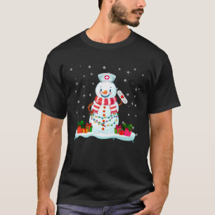 Camiseta Enfermeira Boneco de Neve   Mulher Natal