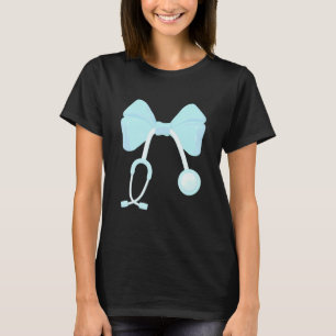 Camiseta Enfermeira Bonita Croquete Laço Estético Estetoscó