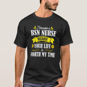 Camiseta Enfermeira BSN Sunflower Citação Graduação Enferma
