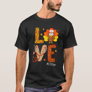 Camiseta Enfermeira CCN Turquia Dia de Ação de Graças Ama E