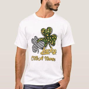 Camiseta Enfermeira CMA Dia de São Patrício Lucky Clover Sh