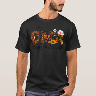 Camiseta Enfermeira CMA do Leopardo Feliz Halloween Vibes P