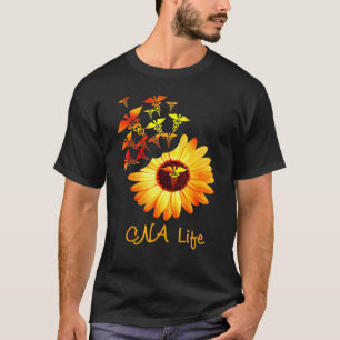 Camiseta Enfermeira Cna Life Sunflower Cute Para Mulheres