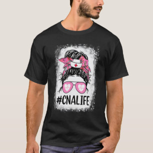 Camiseta Enfermeira Cna Vida Descolorida Rosa Leopardo Coqu