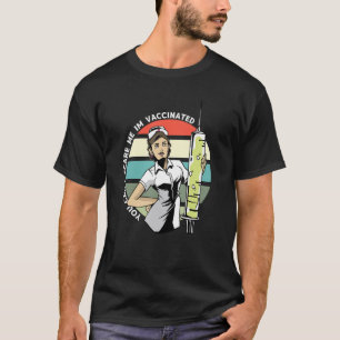Camiseta Enfermeira com Seringa não me assusta Se me Vacina