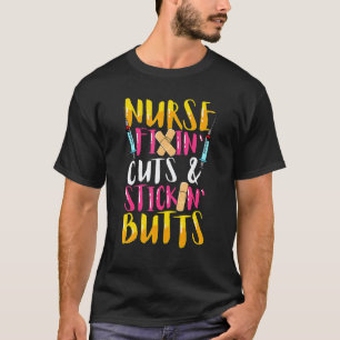 Camiseta Enfermeira Consertando Cortes Vida de Scrub Escola