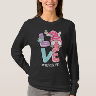 Camiseta Enfermeira Cute Gnome Bunny Love Day Christians