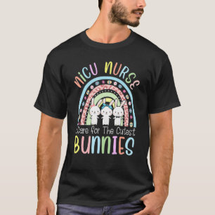 Camiseta Enfermeira Cute Nicu Cuidam Da Páscoa De Bunnies M