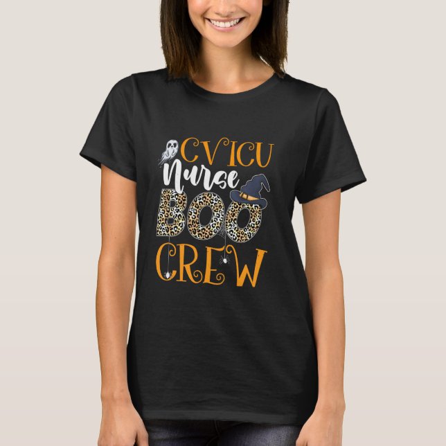 Camiseta Enfermeira CVICU Boo Crew Spooky Halloween Boo Gho (Frente)