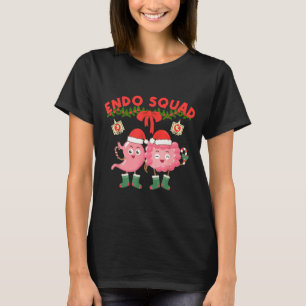 Camiseta Enfermeira da Equipe Endo Chapéu de Papai Noel do