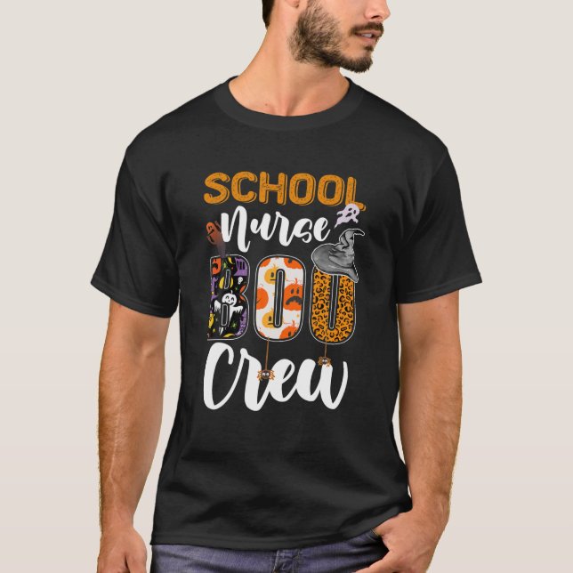 Camiseta Enfermeira da escola Boo Crew Engraçado RN Hallowe (Frente)