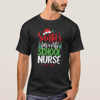 Camiseta Enfermeira da Escola Favorita do Papai Noel Natal