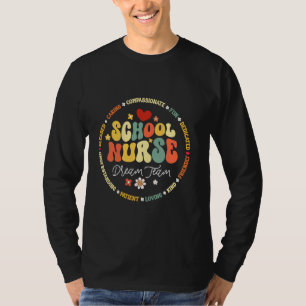 Camiseta Enfermeira da Groovy School Nurse Dream Team Heart