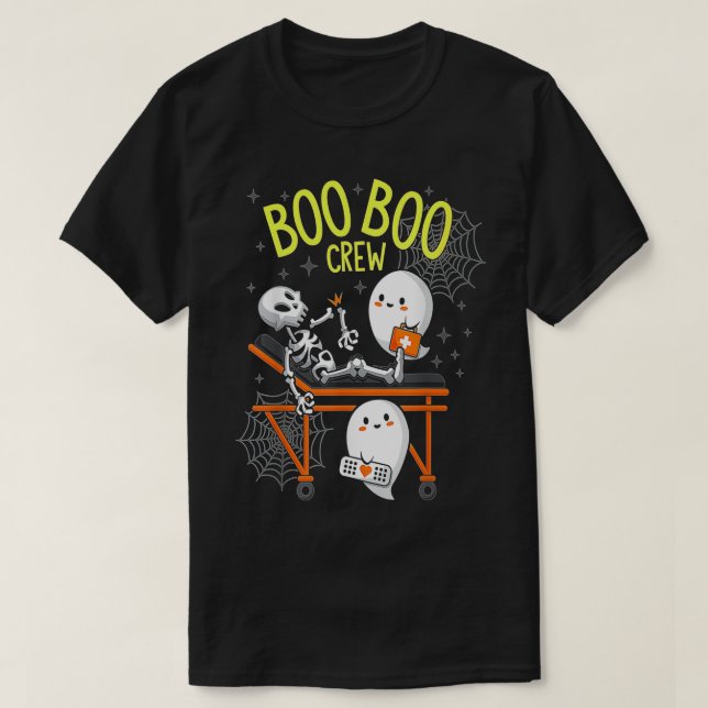 Camiseta Enfermeira da TRIPULAÇÃO de BOO RN Halloween 2022 (Frente do Design)