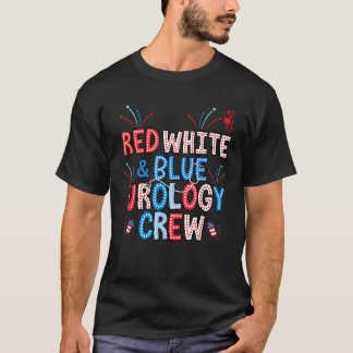 Camiseta Enfermeira Da Tripulação De Urologia Azul Vermelho