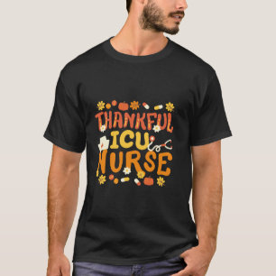 Camiseta Enfermeira da UTI agradecida Retro Groovy Ação de 