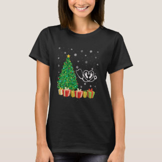 Camiseta Enfermeira da UTI Árvore de Natal Acesa Chapéu de 