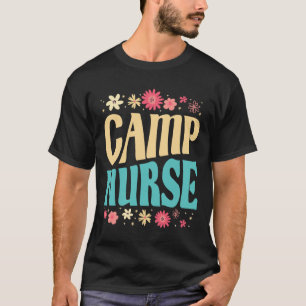 Camiseta Enfermeira de Acampamento Roupa Floral Verão Acamp