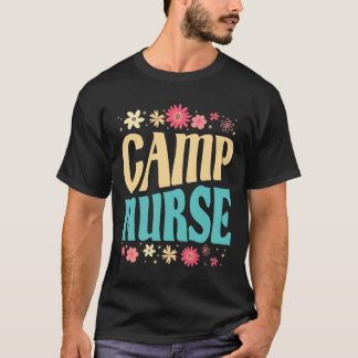 Camiseta Enfermeira de Acampamento Roupa Floral Verão Acamp