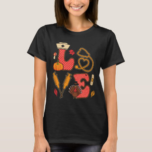 Camiseta Enfermeira de Ação de Graças Ama Estação de outono